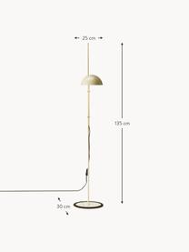 Kleine Stehlampe Funiculí mit verstellbarem Lampenschirm, Lampenschirm: Aluminium, beschichtet, Hellbeige, glänzend, H 135 cm