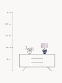 Lámpara de mesa de cerámica Göteborg, Pantalla: poliéster, Azul, blanco, Ø 31 x Al 48 cm