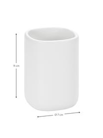 Keramik-Zahnputzbecher Wili, Keramik, Weiß, Ø 7 x H 11 cm