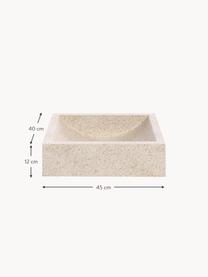 Aufsatzwaschbecken Kuveni aus Terrazzo, Terrazzo, Beige, Terrazzo-Optik, B 45 x T 40 cm