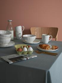 Frühstücksteller Sali mit Relief, 2 Stück, Porzellan, Weiß mit goldenem Rand, Ø 22 cm