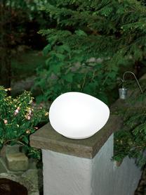 Malé solární LED svítidlo Pebble, Umělá hmota, sklo, Bílá, Š 17 cm, V 11 cm