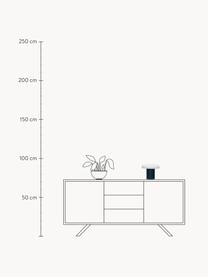 Kleine Tischlampe Ateliers, handgefertigt, Lampenschirm: Glas, Lampenfuß: Metall, beschichtet, Weiß, Dunkelblau, Ø 25 x H 20 cm