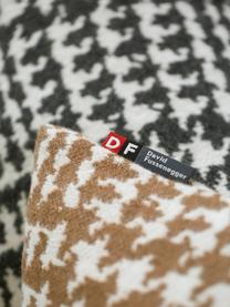 Kissenhülle Glencheck mit Hahnentritt Muster, Bezug: 85% Baumwolle, 8% Viskose, Braun, Weiß, 50 x 50 cm