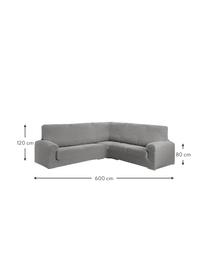 Copertura divano angolare Roc, 55% poliestere, 35% cotone, 10% elastomero, Grigio, Larg. 600 x Alt. 120 cm