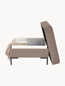 Sofa-Hocker Luna mit Stauraum, Bezug: 100 % Polyester, Oeko-Tex, Gestell: Massives Buchenholz, Schi, Webstoff Taupe, Schwarz, B 77 x H 49 cm