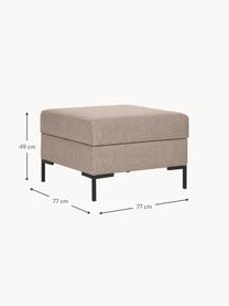 Sofa-Hocker Luna mit Stauraum, Bezug: 100 % Polyester, Oeko-Tex, Gestell: Massives Buchenholz, Schi, Füße: Metall, galvanisiert Das , Webstoff Taupe, Schwarz, B 77 x H 49 cm