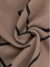 Bavlnená deka s tvárami Faces, Bledoružová, čierna