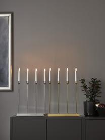 Candelabro con funzione timer Lottie, Candelabro: metallo rivestito, Dorato, bianco, Larg. 33 x Alt. 48 cm