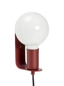 Kleine wandlamp Gelios met stekker, Peertje: glas, Rood, 5 x 15 cm