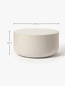 Mesa de centro redonda para interior/exterior Rona, Cemento con fibra de vidrio, Beige claro, Ø 80 cm