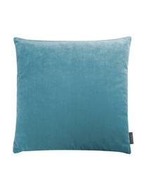 Housse de coussin réversible velours Tilas, Bleu menthe, crème