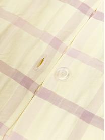 Funda de almohada de sirsaca a cuadros Leonita, Amarillo, lila, An 45 x L 110 cm