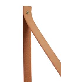 Nástěnná police s koženými popruhy Forno, Kaučukové dřevo, béžová, Š 80 cm, H 20 cm