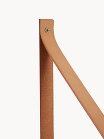 Mensola in legno con cinturini in pelle Forno, Ripiano: caucciù, Cinturino: pelle, Caucciù, beige, Larg. 80 x Prof. 20 cm