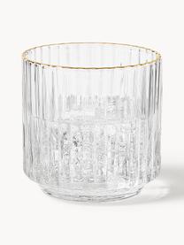 Ručne fúkané poháre na vodu Aleo, 4 ks, Sklo, Priehľadná, odtiene zlatej, Ø 10 x V 17 cm