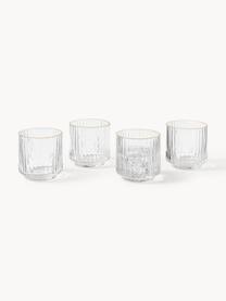 Mondgeblazen waterglazen Aleo, 4 stuks, Natronkalkglas, Transparant, goudkleurig, Ø 8 x H 8 cm, 320 ml