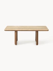 Table basse en chêne avec plateau en travertin Chandler, Bois de chêne, beige travertin, larg. 110 x prof. 70 cm