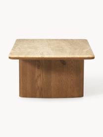 Table basse en chêne avec plateau en travertin Chandler, Bois de chêne, beige travertin, larg. 110 x prof. 70 cm