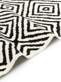 Tappeto Kilim nero/bianco Mozaik, 90% cotone 10% poliestere, Nero, Larg. 120 x Lung. 180 cm (taglia S)