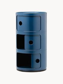 Contenitore di design con 3 cassetti Componibili, Plastica (ABS) laccata, certificata Greenguard, Grigio-blu lucido, Ø 32 x Alt. 59 cm