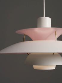 Lampada a sospensione PH 5, Paralume: metallo rivestito, Bianco, rosa chiaro, Ø 50 x Alt. 27 cm