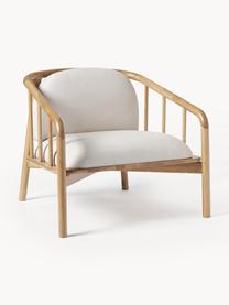 Sillón de roble Balin, Tapizado: 100% poliéster Alta resis, Estructura: madera de roble maciza El, Tejido beige claro, madera de roble clara, An 79 x Al 73 cm