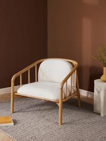 Sillón de roble Balin, Tapizado: 100% poliéster Alta resis, Estructura: madera de roble maciza El, Tejido beige claro, madera de roble clara, An 79 x Al 73 cm