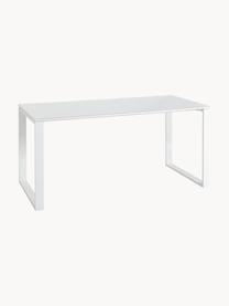 Bureau Monteria van hout en metaal, Tafelblad: spaanplaat met melamineha, Frame: metaal, gepoedercoat, Wit, B 160 x D 80 cm