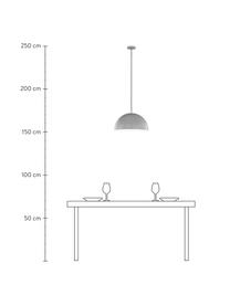 Moderne hanglamp Kia van metaal, Lampenkap: gecoat metaal, Baldakijn: gecoat metaal, Lichtgrijs, Ø 40 x H 20 cm