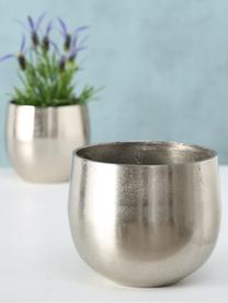 Cache-pot argenté Flaire, 2 élém., Aluminium, Couleur argentée, Lot de différentes tailles