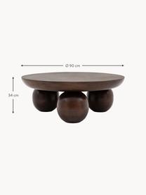 Table basse ronde en manguier Sculpt, Bois de manguier, enduit, Manguier, Ø 90 cm