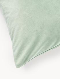 Poszewka na poduszkę z aksamitu Lola, Aksamit (100% poliester), Szałwiowy zielony, S 40 x D 40 cm