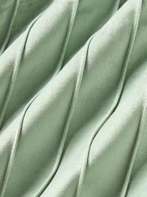 Housse de coussin en velours Lola, Velours (100 % polyester), Vert sauge, larg. 40 x long. 40 cm