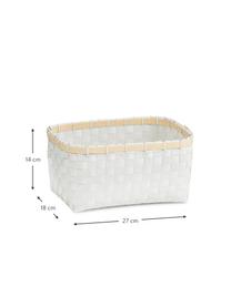 Panier de rangement Bari, Blanc, beige, larg. 27 x haut. 14 cm