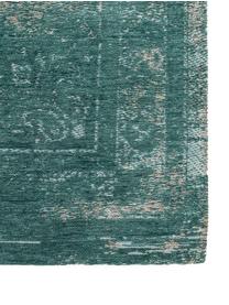 Dywan szenilowy vintage Medaillon, Zielony, szary, 140 x 200 cm (Rozmiar S)