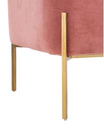 Tabouret large en velours Harper, Corail, couleur dorée