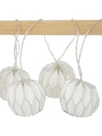 LED-Lichterkette Origami, 275 cm, Lampions: Papier, Weiß, Silberfarben, L 275 cm, 10 Lampions