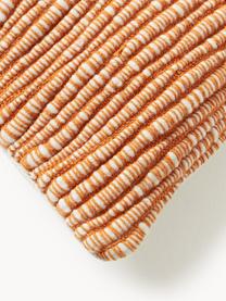 Housse de coussin 50x50 en laine brodée Jaira, Orange, larg. 50 x long. 50 cm
