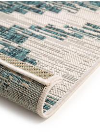 Interiérový/exteriérový koberec Cleo, 100 % polypropylen, Tlumeně bílá, tyrkysová, Š 80 cm, D 150 cm (velikost XS)