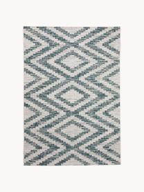 Tapis intérieur-extérieur Cleo, 100 % polypropylène, Blanc cassé, turquoise, larg. 80 x long. 150 cm (taille XS)