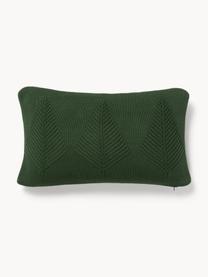 Housse de coussin en coton avec motif hivernal Beryl, 100 % coton, Vert foncé, larg. 30 x long. 50 cm