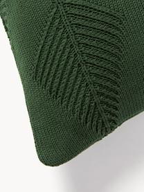 Housse de coussin en coton avec motif hivernal Beryl, 100 % coton, Vert foncé, larg. 30 x long. 50 cm