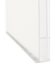 Fluwelen poef Ayden met frame van acrylglas, Bekleding: fluweel (polyester), Frame: massief populierenhout, m, Poten: acrylglas, Bekleding: beige Frame: transparant, B 61 x L 45 cm