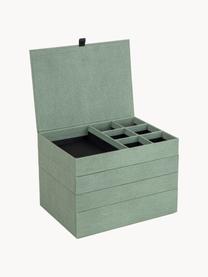 Schmuckbox Precious mit Magnet-Verschluss, Fester Karton, Salbeigrün, B 27 x T 19 cm