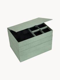 Boîte à bijoux avec fermeture magnétique Precious, Carton rigide, Vert sauge, larg. 27 x prof. 19 cm