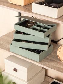 Schmuckbox Precious mit Magnet-Verschluss, Fester Karton, Salbeigrün, B 27 x T 19 cm