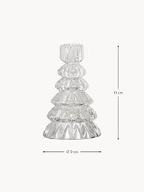 Kerstkandelaar Saynab in de vorm van een dennenboom, Glas, Transparant, Ø 9 x H 13 cm