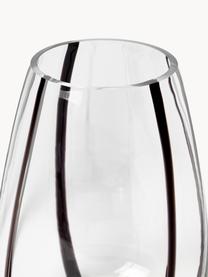 Glazen vaas Kira, H 26 cm, Natronkalkglas, Transparant, zwart, Ø 19 x H 26 cm