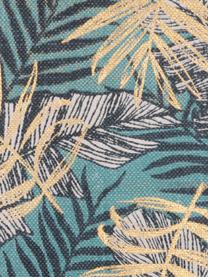 Vloerkleed Longbeach met tropische print, 100% katoen, Blauwtinten, beige, B 60 x L 90 cm (maat XXS)